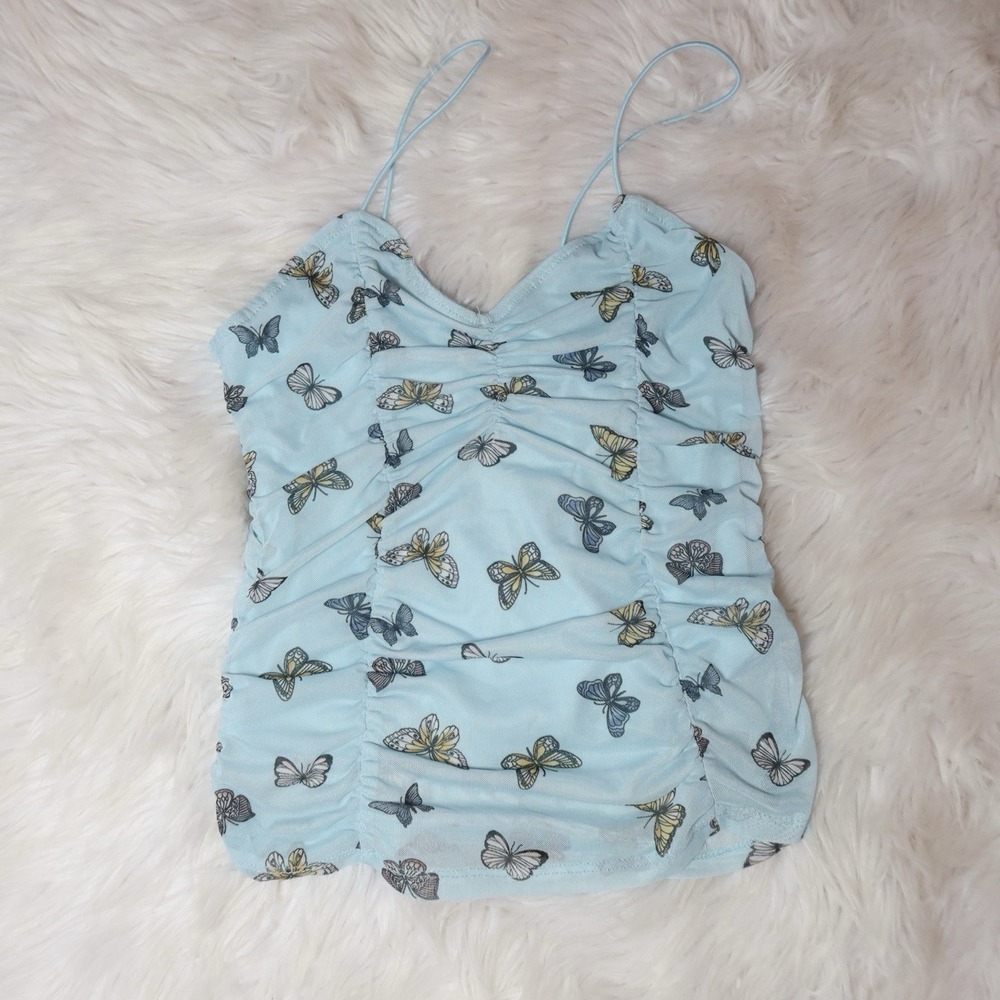 #0047 No Boundaries Light Blue Butterfly Camisole Size XS (1)